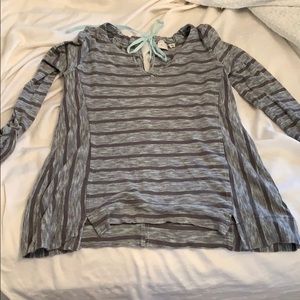 Anthropologie grey blouse